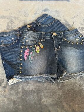 2 pairs of girls denim shorts